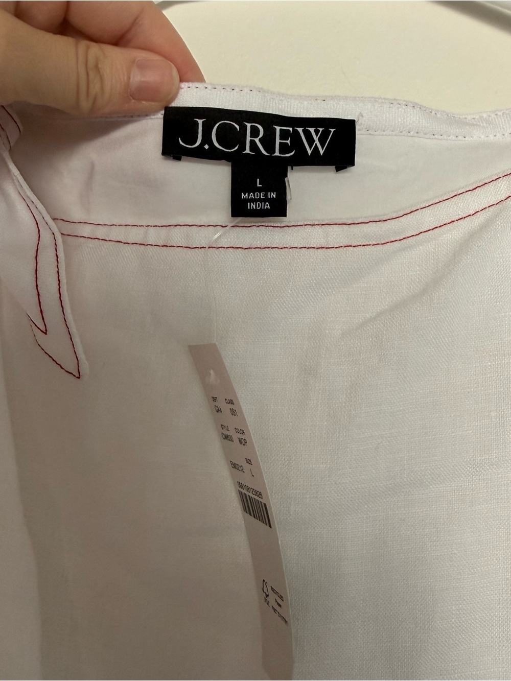 J. Crew Sadie Linen Embroidered Red Floral Sleeveless Tie Strap Dress - Picture 6 of 11